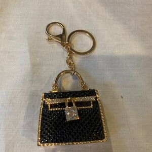 NWOT Black/Gold Handbag Key/Purse Charm
